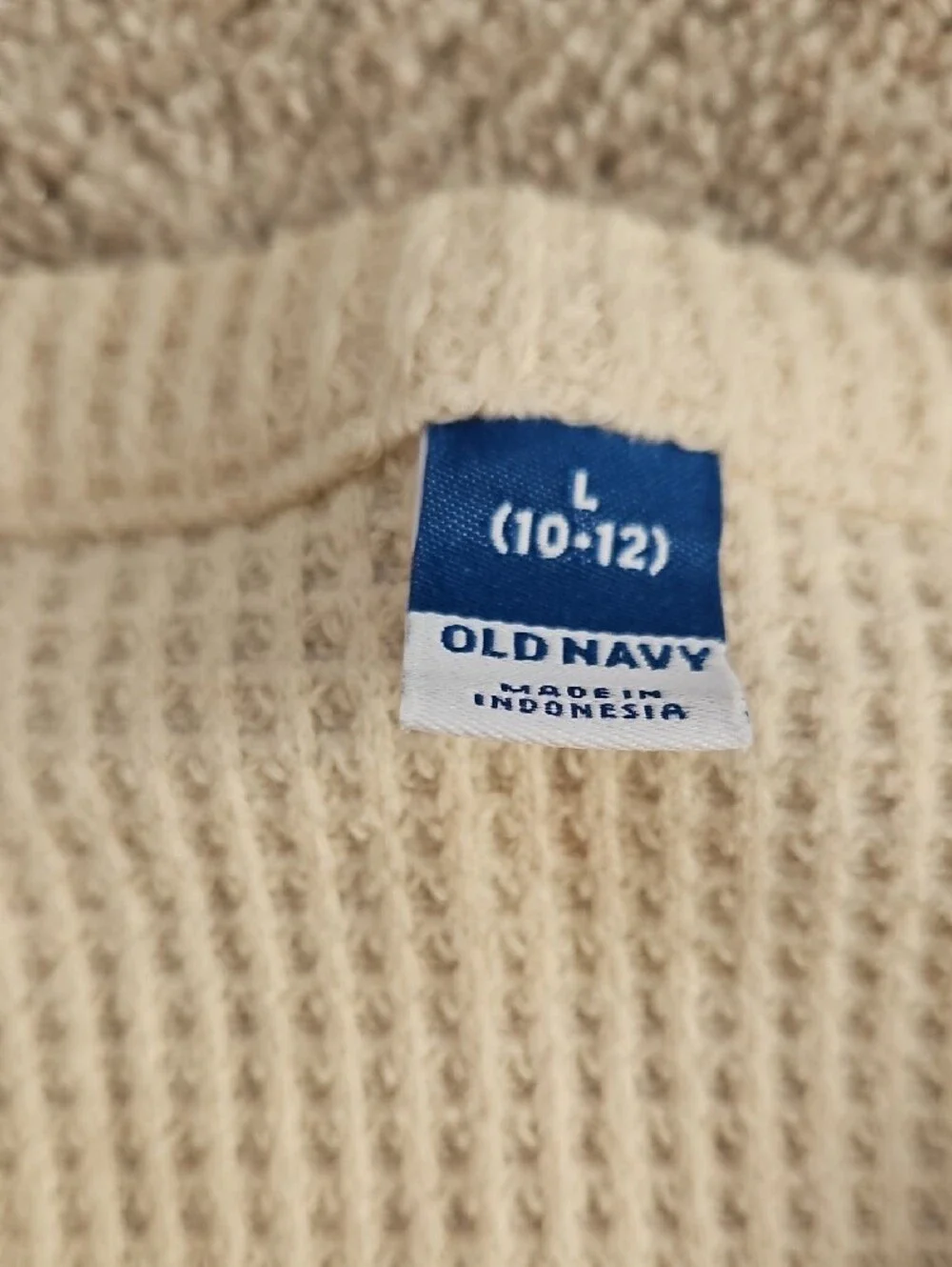 Old Navy Kids Cream Henley Sweater & Light Gray Hooded Top Set